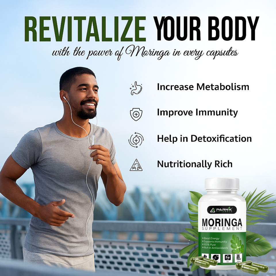 Parnik Naturals Moringa Capsules 60 – Ayurvedic Vegan Herbal Supplement for Immune Support, Energy Boost, Detox & Weight Management – Non-GMO, Gluten-Free