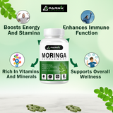 Parnik Naturals Moringa Capsules 60 – Ayurvedic Vegan Herbal Supplement for Immune Support, Energy Boost, Detox & Weight Management – Non-GMO, Gluten-Free