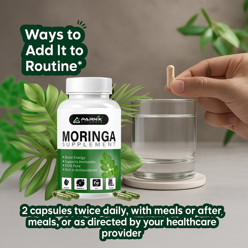 Parnik Naturals Moringa Capsules 60 – Ayurvedic Vegan Herbal Supplement for Immune Support, Energy Boost, Detox & Weight Management – Non-GMO, Gluten-Free