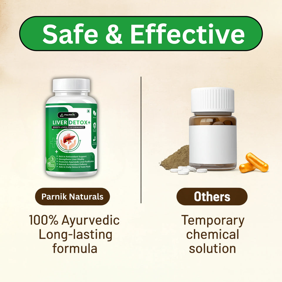 Parnik Naturals Liver Detox+ – Ayurvedic Liver Cleanse & Detox Support Supplement – 60 Vegan Capsules