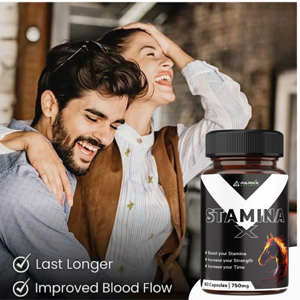 Parnik Naturals Stamina+ for Men 750mg – Energy, Strength & Testosterone Booster – Ayurvedic Performance Supplement – 60 Vegan Capsules